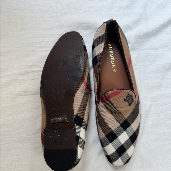 Burberry Women's Plaid Loafers - Beige and Black - Picture 7 of 7